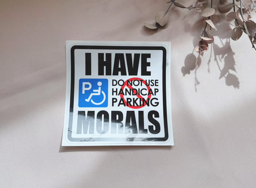 スクエアモラルステッカー（94×94mm）